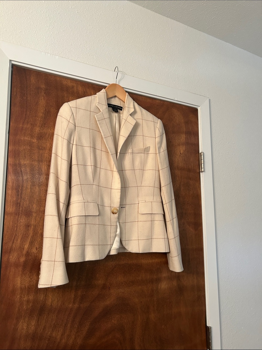 Ralph Lauren Cream Windowpane Blazer